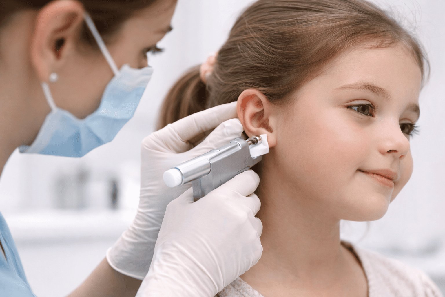 Medical ear piercing for children